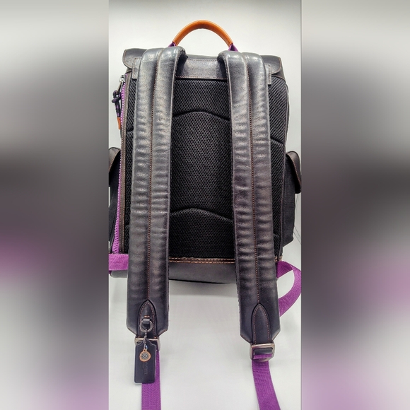 SOLD- Coach Rivington Backpack With Coach Patch-Black/Purple. EUC - Picture 6 of 10